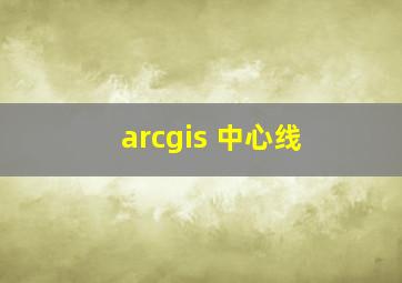 arcgis 中心线